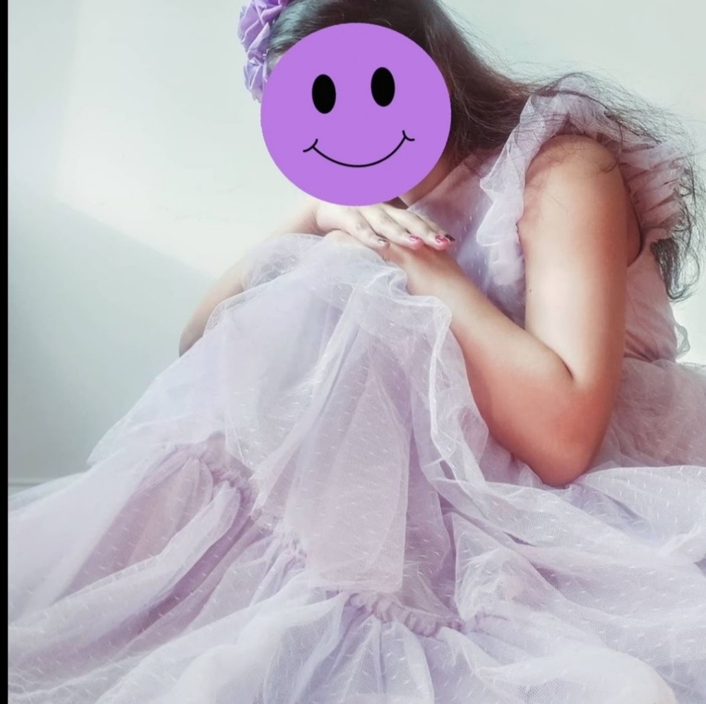 Ruffle armhole layered hem dobby mesh dress 💜